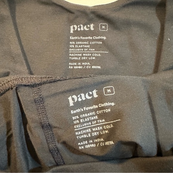 NWT Pact Black Organic Cotton 2-Piece SET Biker Shorts & Crop Top - Picture 8 of 8